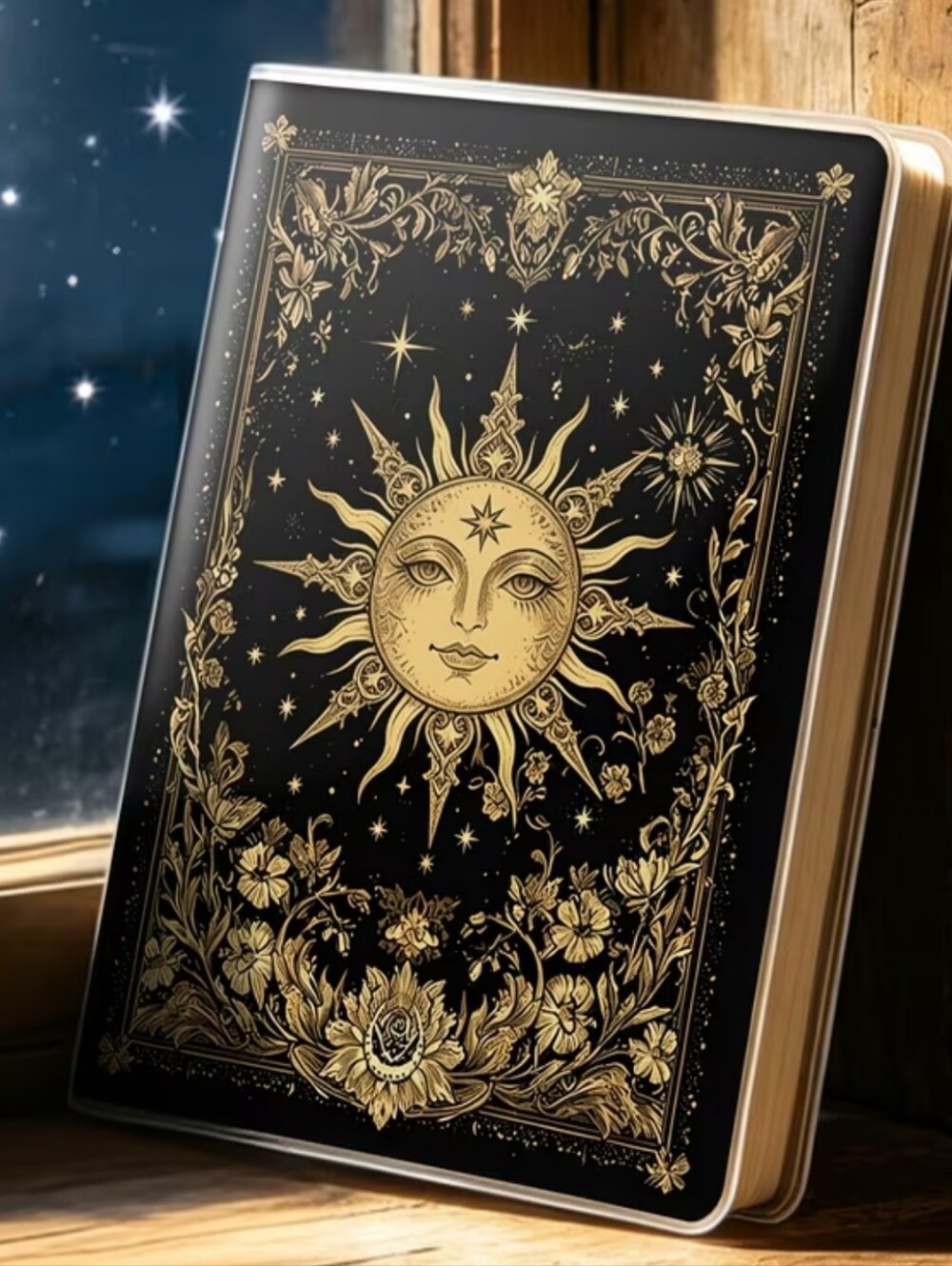 🌞 New Journal Diary Lined Mystical Notebook Sun Moon Star Floral with Cover🌛